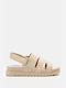 Luigi Flatforms Synthetic Leather Women's Sandals Beige