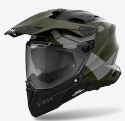 Airoh Commander 2 On-Off Helmet with Pinlock and Sun Visor Reveal Military Green Matt