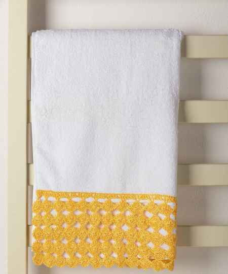 Silk Fashion Facecloth 50x100cm White/yellow