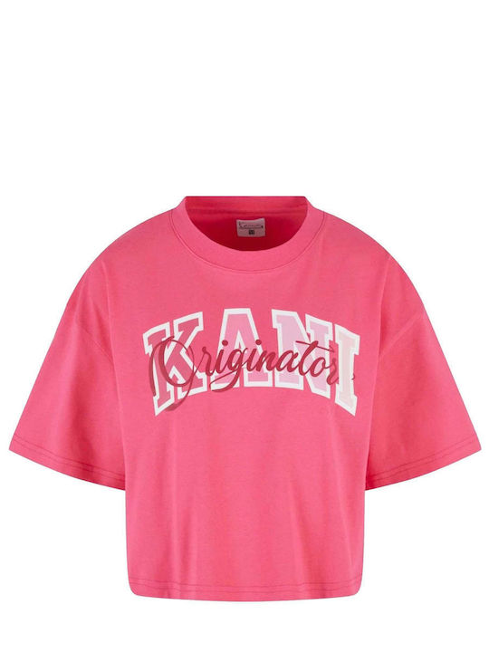 Karl Kani Serif Γυναικείο Crop T-shirt Pink