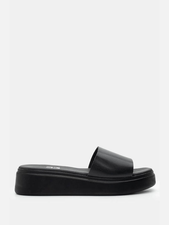 Luigi Women's Synthetic Leather Platform Shoes Black