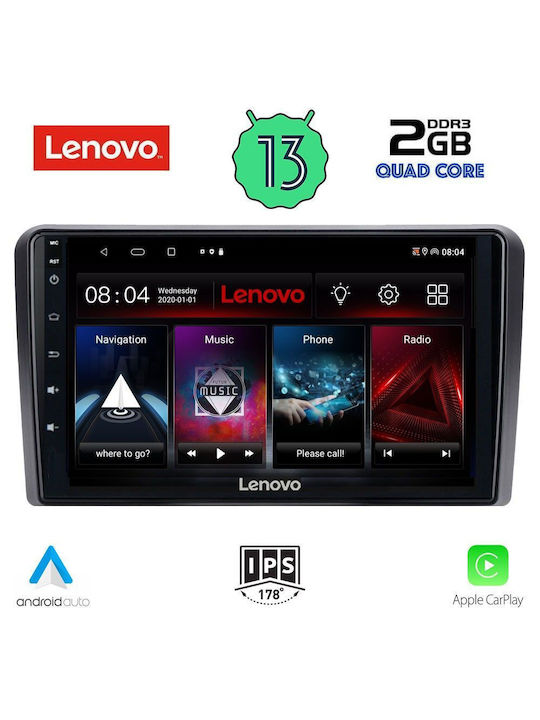 Lenovo Sistem Audio Auto 2DIN (Bluetooth/USB/AUX/WiFi/GPS/Apple-Carplay/Android-Auto) cu Ecran Tactil 10"