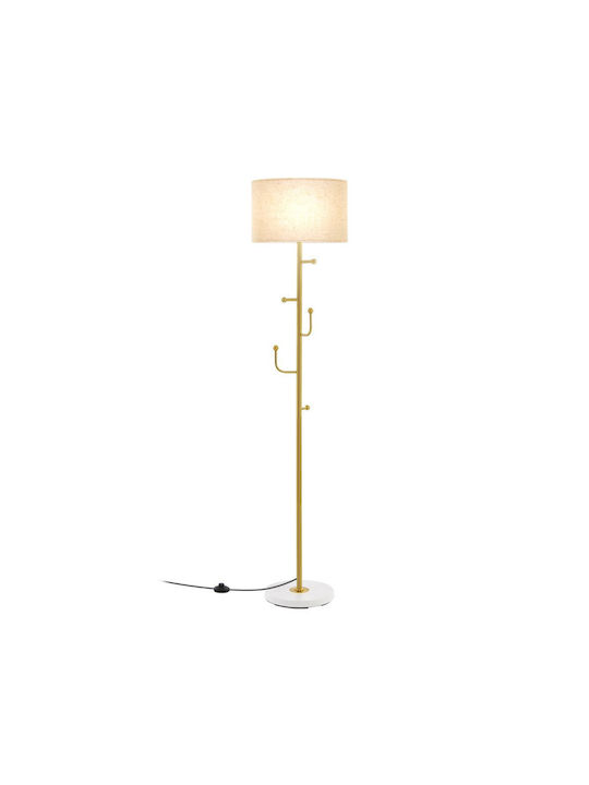 Costway Floor Lamp H166.5xW29cm. with Socket for Bulb E27 Gold