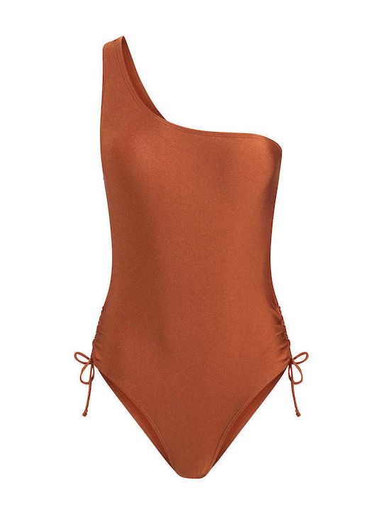 Celestino One-Piece Swimsuit with One Shoulder Bronze