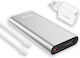 RealPower PB-20000PD Pro Gan Power Bank 20000mAh with USB-A Port and USB-C Port Quick Charge 3.0 Silver