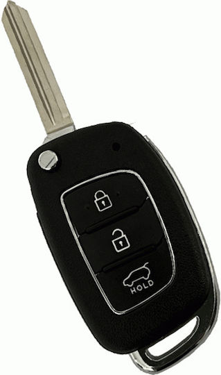 Foldable Car Key Shell with Blade with 3 Buttons for Hyundai