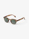 Izipizi C Unisex Sunglasses with Brown Tartaruga Horn-Rimmed Frame and Green Lenses