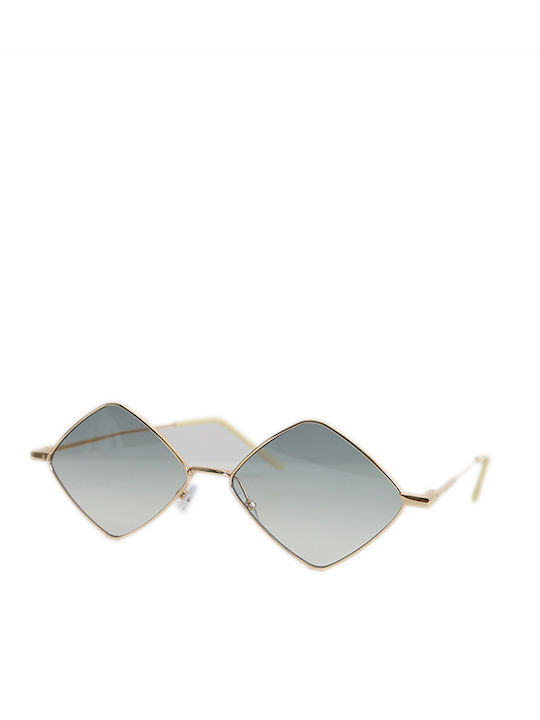 Quadratische Sonnenbrille mit weißen Kettenarmen