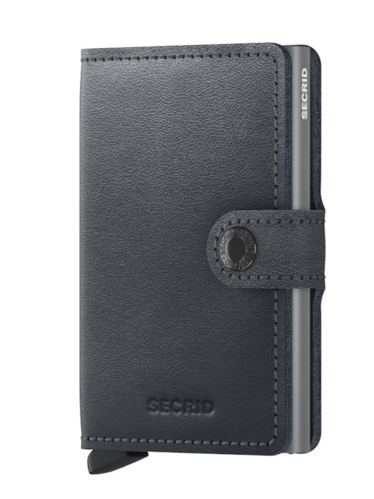 Secrid Miniwallet Vintage Кожен Мъжки Портфейл за Карти с RFID и Със Слайд Механизъм Original Сив