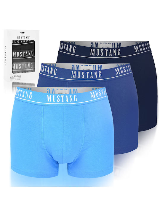 Mustang Boxeri pentru bărbați Albastre 3Pachet