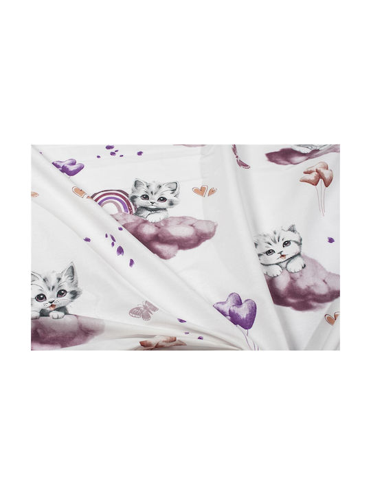Dimcol Baby Sheet Cradle Cotton Mauve Purple 80x110cm