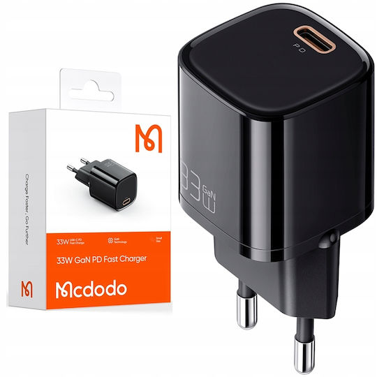 Mcdodo Φορτιστής Χωρίς Καλώδιο GaN με Θύρα USB-C 33W Power Delivery Μαύρος (CH-0081)