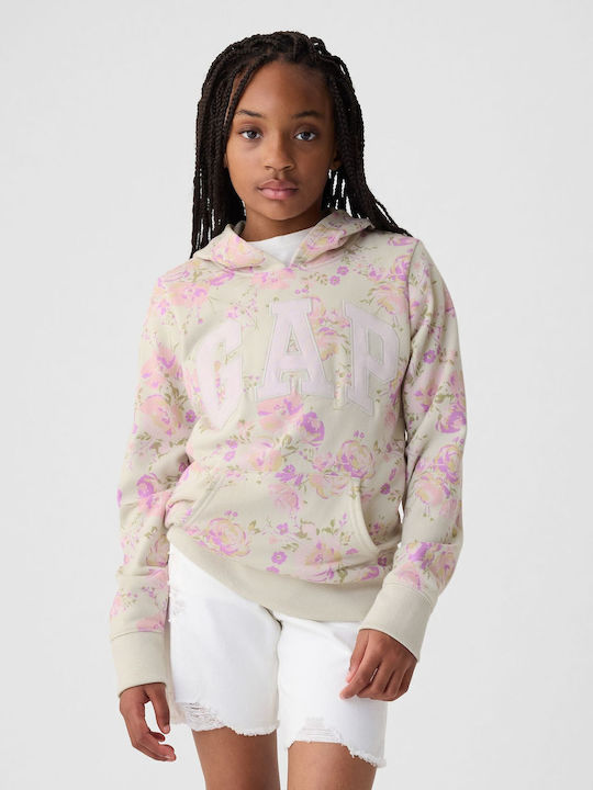 GAP Kinder Sweatshirt mit Kapuze und Taschen Floral Logo