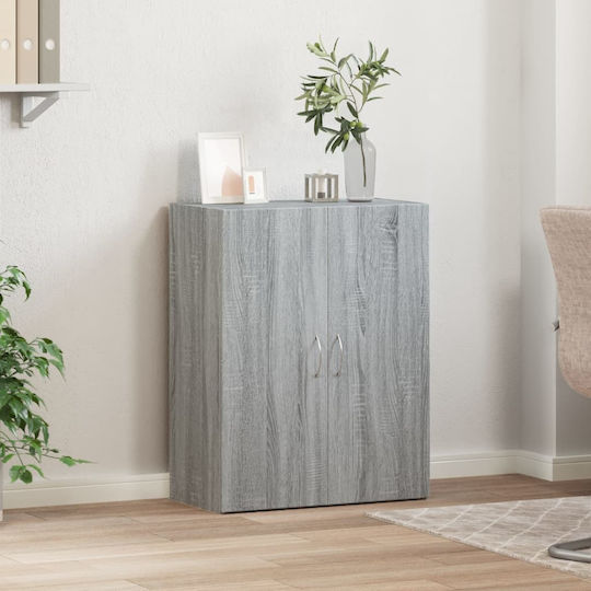 Дървен Офисен Шкаф Сив 60x32x77.5см