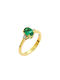 Emerald & Diamond Ring 18K Gold P-71350 Yellow Gold K18