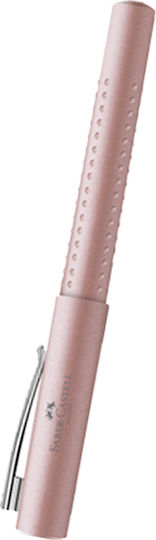 Faber-Castell Grip 2011 Pană De Scris Medium Roz Din Oțel Cu Cerneală Roșie