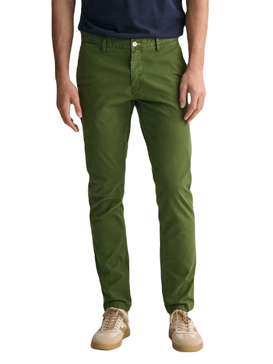 Gant Παντελόνι Chino σε Slim Εφαρμογή Πράσινο