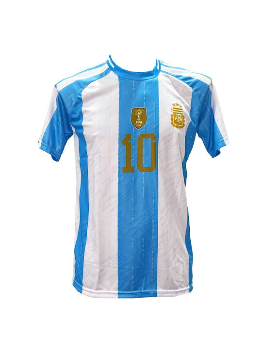 Herren Fußballtrikot Messi Argentinien Blau-Weiß Gedenk 9001-05