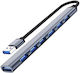 USB-Hub 7 Anschlüsse USB 3.0 mit USB-A Anschluss Grau
