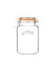 KIlner Βάζο για Δημητριακών / Καφέ / Γενικής Χρήσης με Αεροστεγές Καπάκι Γυάλινο Διάφανο 16x14.2x23.5cm 1τμχ
