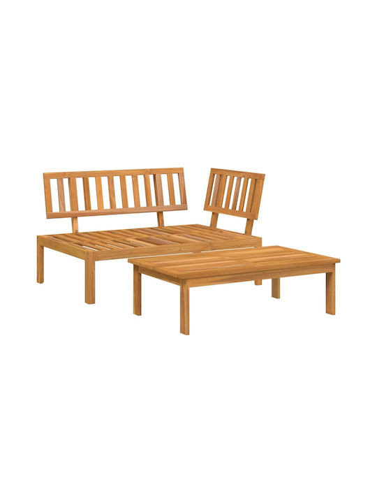 Set Wohnzimmer-Set für den Außenbereich Acacia wood solid wood Παλέτες 2Stück