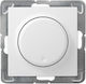 Ospel Χωνευτός Διακόπτης Dimmer χωρίς Πλαίσιο Universal Περιστροφικός σε Λευκό Χρώμα