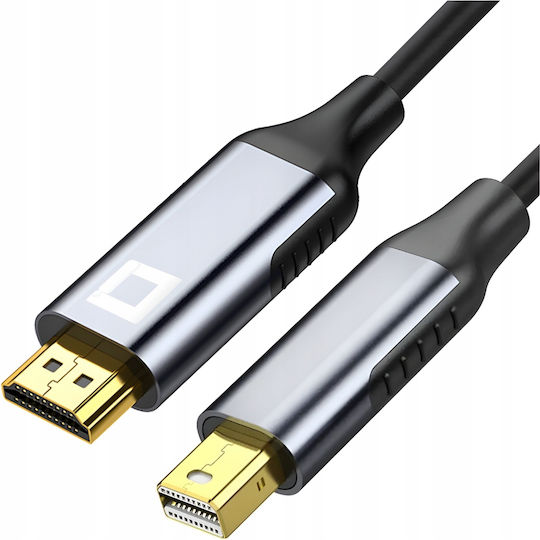 Кабел mini DisplayPort мъжки - HDMI мъжки 1м Сив (CO2-0027)