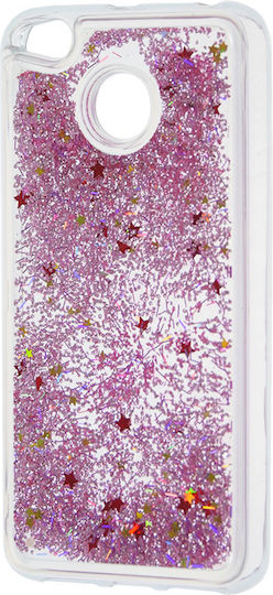 Forcell Liquid Glitter Back Cover Silicon / Plastic Bej (Huawei Y6 2018)