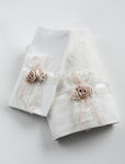 Piccolino Christening Oilcloths Set Ecru with Flower Theme