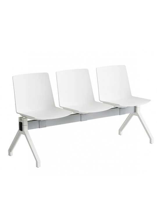 Three Seater Waiting Chair Jubel Pg in White Color 250x83.5x 1pcs