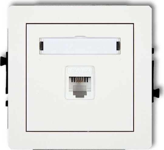 Karlik Μονή Πρίζα Δικτύου RJ45 με Πλαίσιο σε Λευκό Χρώμα DGT-1