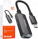Mcdodo Μετατροπέας USB-C male σε USB-A / USB-C female Γκρι 1τμχ CA-2830