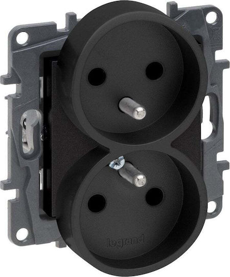 Legrand Niloe Μετώπη Πρίζας Ρεύματος σε Μαύρο Χρώμα 863532