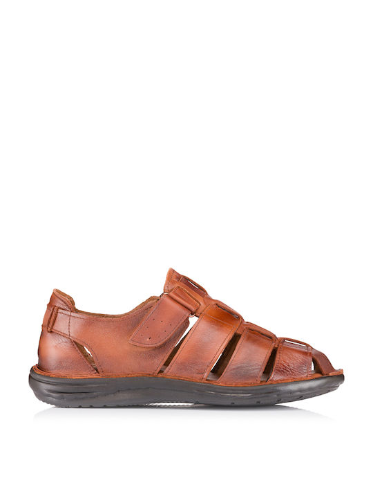 Next Step Shoes Leder Herrensandalen in Braun Farbe