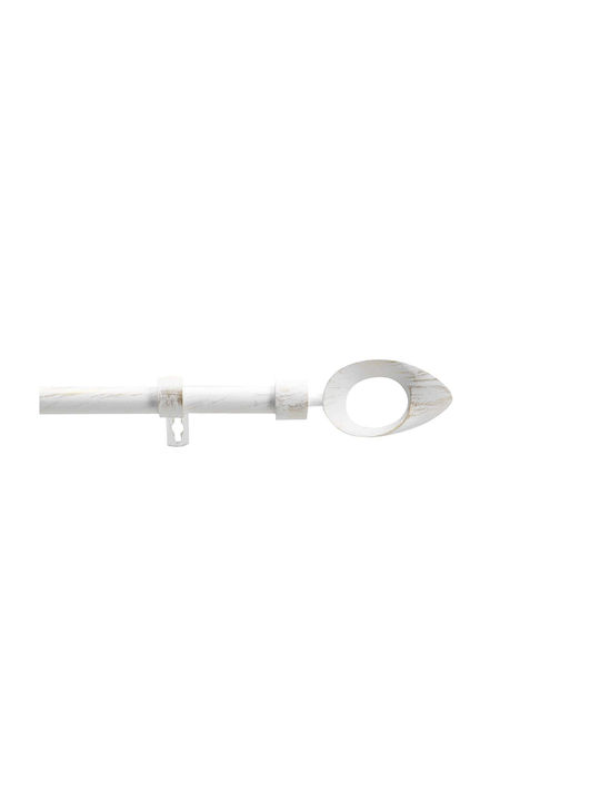 Douceur d'Intérieur Ausziehbare Metallische Vorhangstange Ovalon Einzeln Φ19mm 210-210cm Weiß