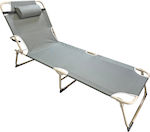 Mega Bazaar Metallic Beach Sunbed Gray 170x55x27.5cm