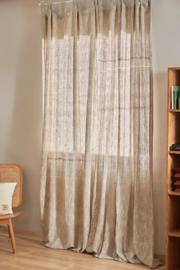Calma House Window Curtain with Tab Top Beige 140x280cm