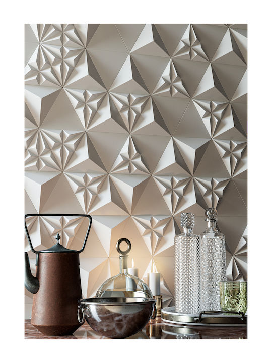 3D Стенен Панел Nava White Бял 19.8x17.2x3.8см ...