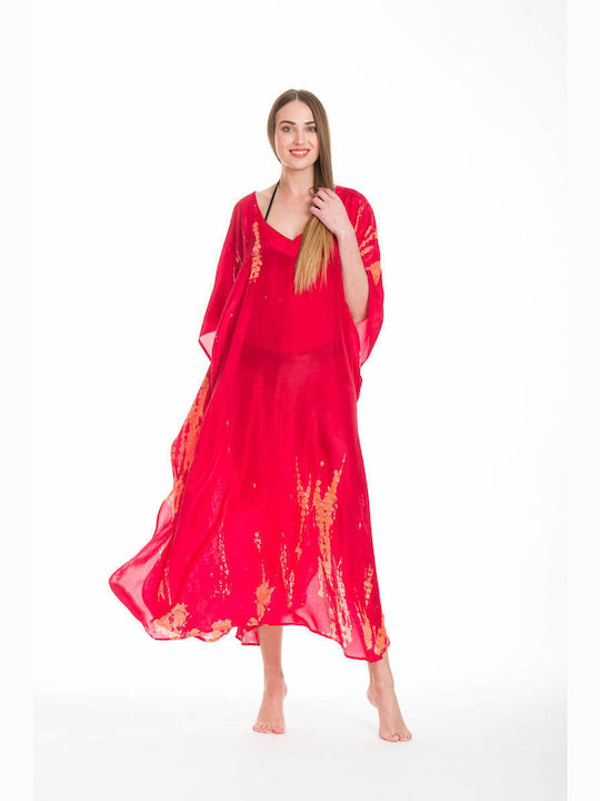 Rima Beachwear Damen Kaftan Strand red