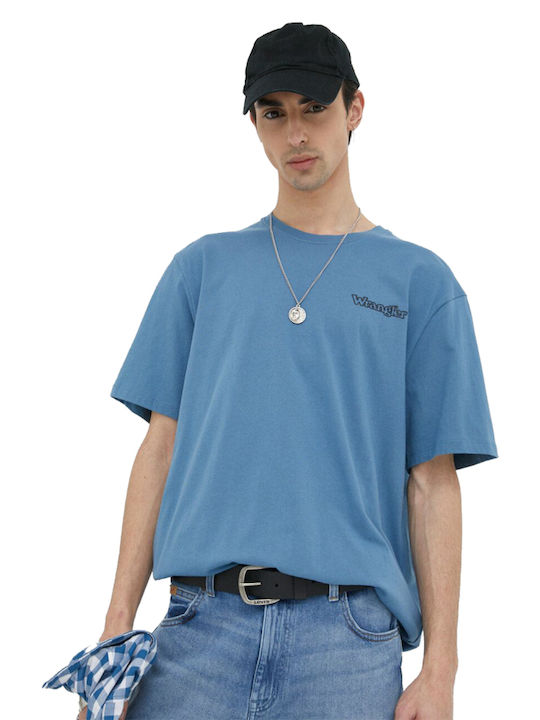 Wrangler Herren T-Shirt Kurzarm Blau