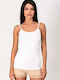 Women's Cotton T-Shirt with Spaghetti Strap White