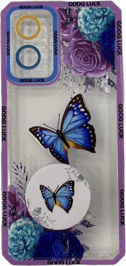 Pop Holder Butterfly Back Cover Silicon Transparent (Realme 9iOppo A76)