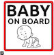 Autoline Σήμα Baby on Board με Αυτοκόλλητο Κόκκινο