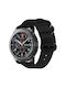 Samsung Galaxy Watch Active 2 18mm Gear S3 Nylon Ζώνη Ρολογιού Τριών Δακτυλίων Μαύρο