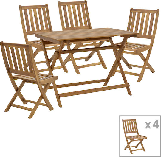 Set Esszimmer im Freien Elijie-jaybo Natural 5Stück