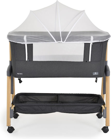 Cangaroo Cradle Adoro with Mattress, Side Opening, and Wheels Black Cangaroo Cradle Adoro with Mattress, Side Opening, and Wheels Black