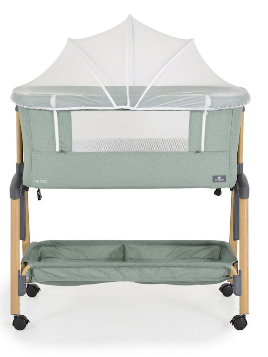 Cangaroo Cradle Adoro with Mattress, Side Opening, and Wheels Green