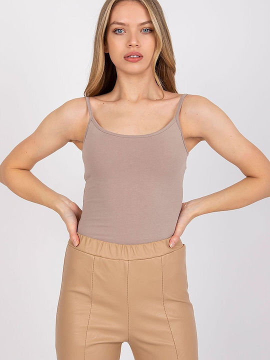 BFG Damen Bluse Baumwolle mit Trägern Beige