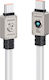 Usams Împletit / LED USB 2.0 Cablu USB-C bărbătesc - USB-C de sex masculin 100W Alb 1.2m (SJ684USB02)