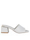 Primadonna Heel Leather Mules White